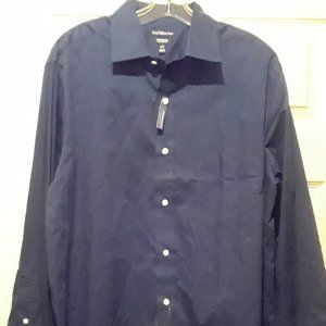 Croft&Barrow Mens Blue button down long sleeve dress shirt size Large NWT
